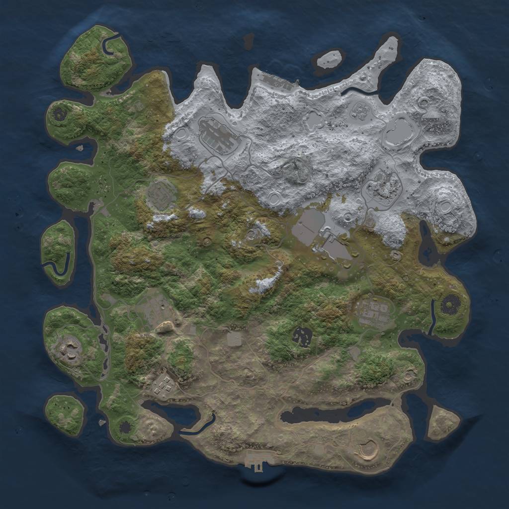 Rust Map: Procedural Map, Size: 3750, Seed: 483325, 17 Monuments