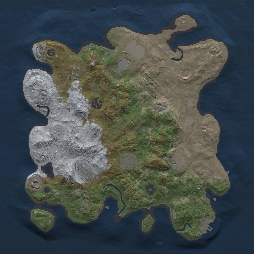 Rust Map: Procedural Map, Size: 3500, Seed: 8712471, 15 Monuments