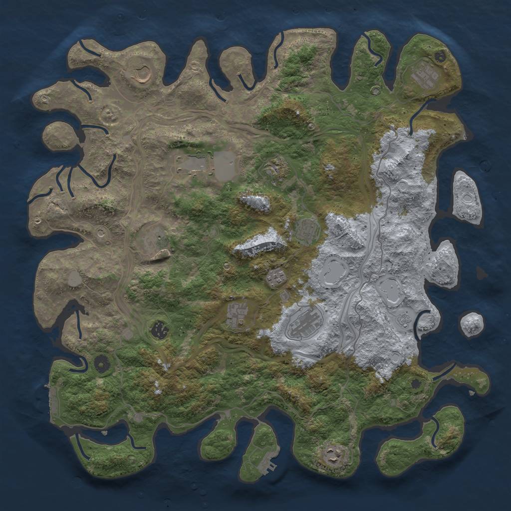 Rust Map: Procedural Map, Size: 4500, Seed: 1138099809, 20 Monuments