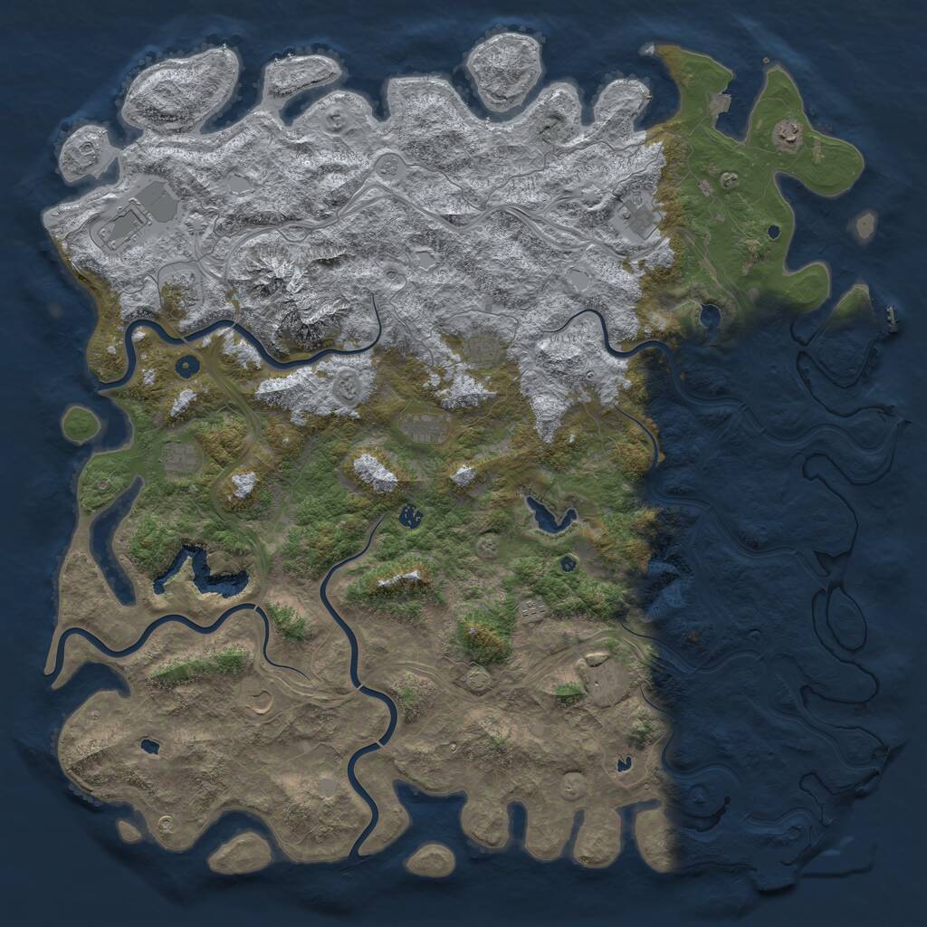 Rust Map: Procedural Map, Size: 6000, Seed: 22242498, 17 Monuments