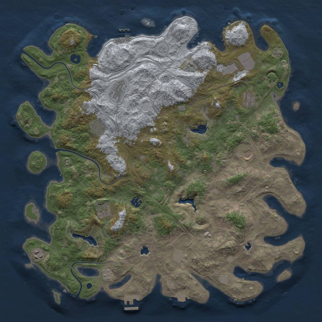 Rust Map: Procedural Map, Size: 4700, Seed: 13256145, 16 Monuments