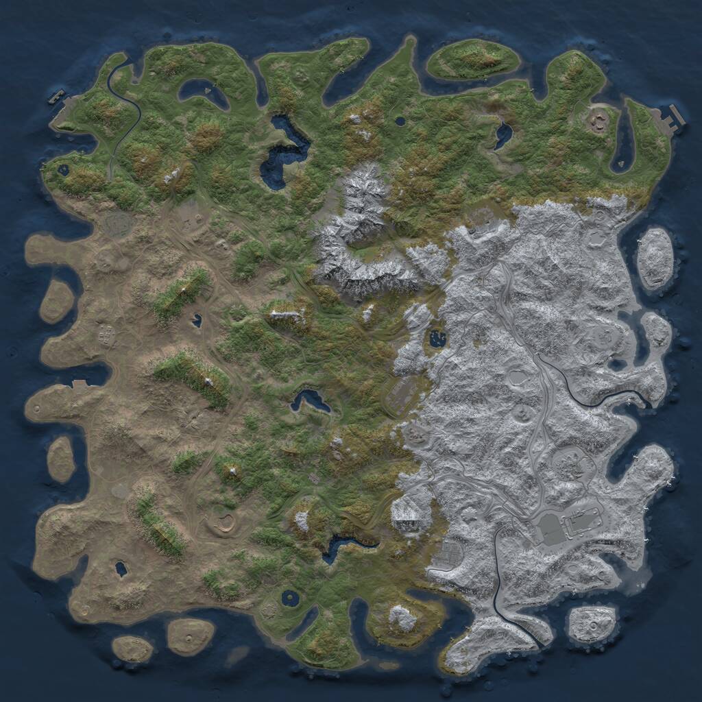Rust Map: Procedural Map, Size: 6000, Seed: 15012023, 17 Monuments