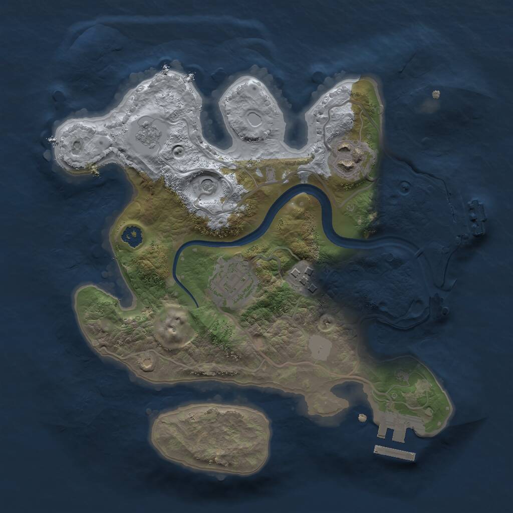 Rust Map: Procedural Map, Size: 2500, Seed: 17776648, 8 Monuments