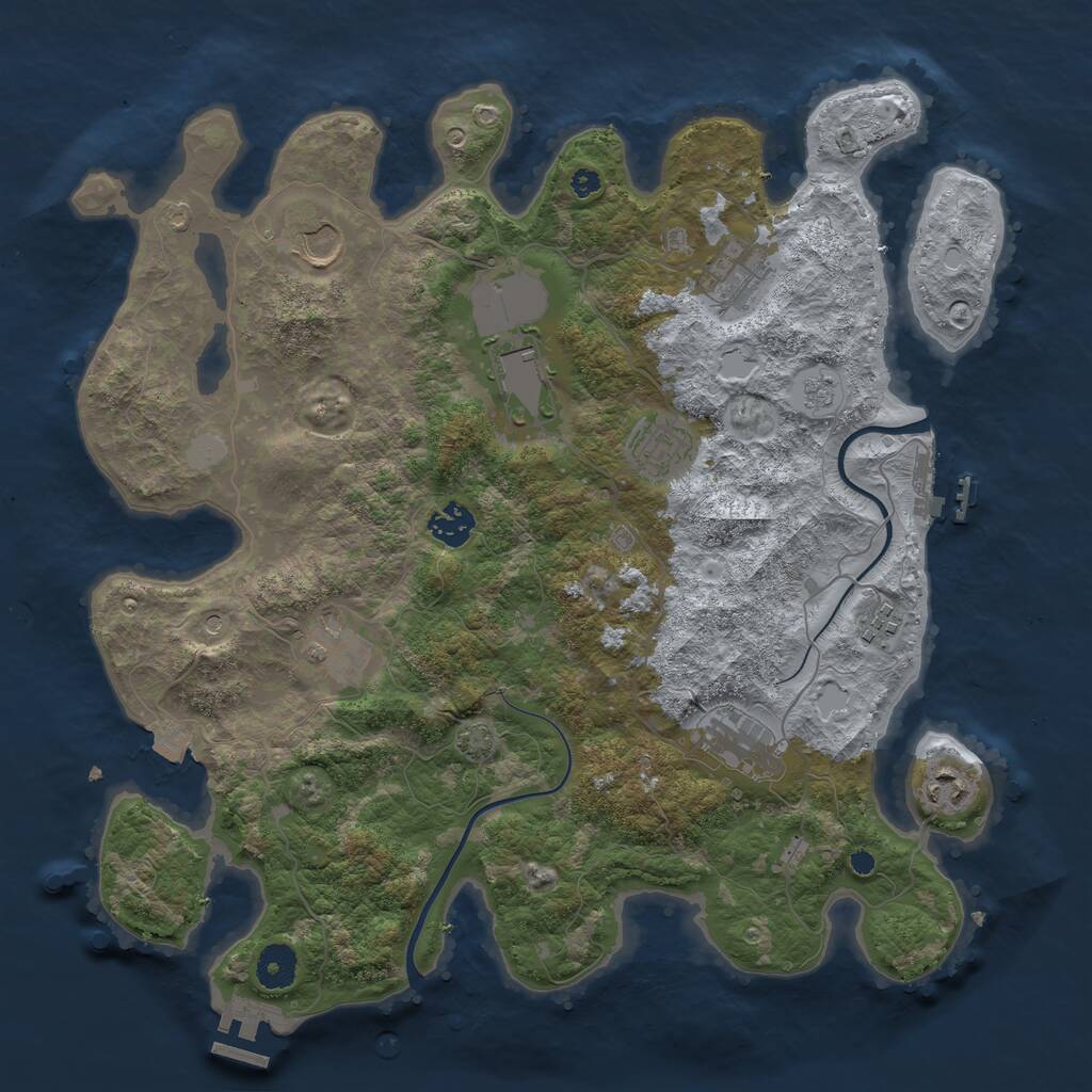 Rust Map: Procedural Map, Size: 3800, Seed: 878832004, 15 Monuments