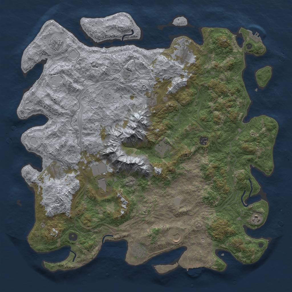 Rust Map: Procedural Map, Size: 5000, Seed: 9841561, 20 Monuments