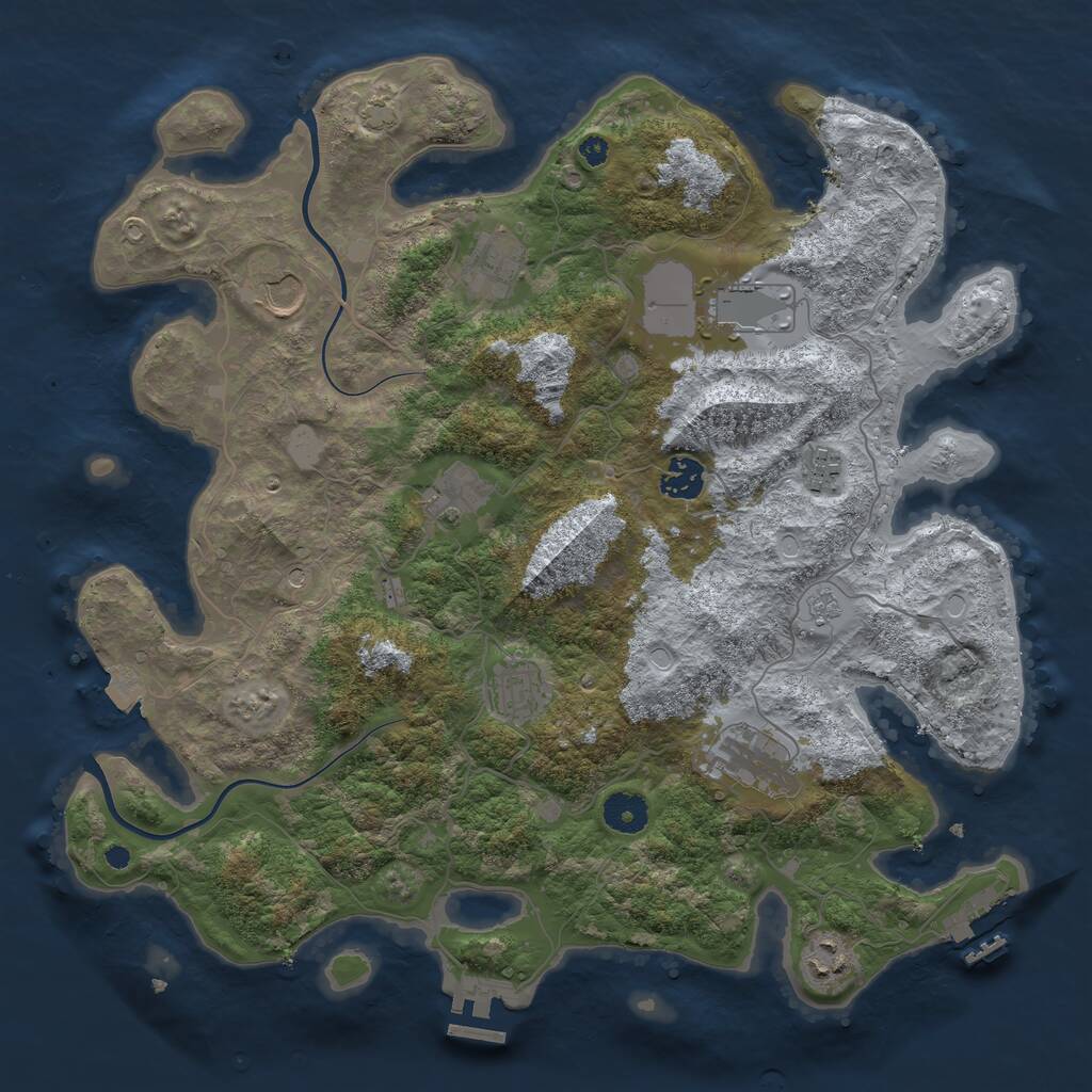 Rust Map: Procedural Map, Size: 3800, Seed: 730303028, 15 Monuments