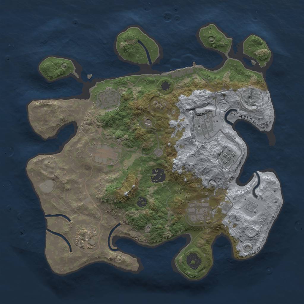 Rust Map: Procedural Map, Size: 3000, Seed: 2344, 15 Monuments