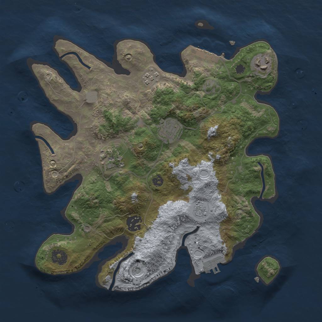 Rust Map: Procedural Map, Size: 3000, Seed: 2601, 14 Monuments