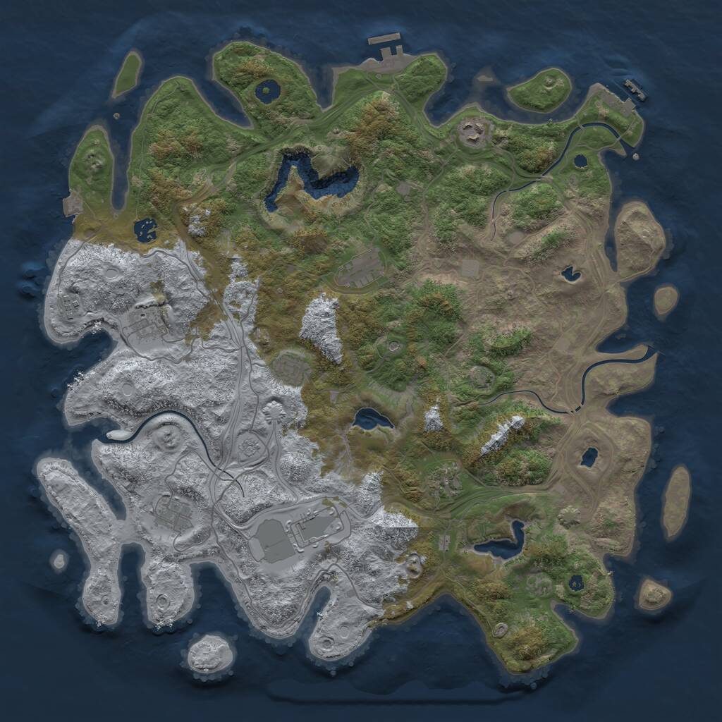 Rust Map: Procedural Map, Size: 4500, Seed: 818112, 15 Monuments