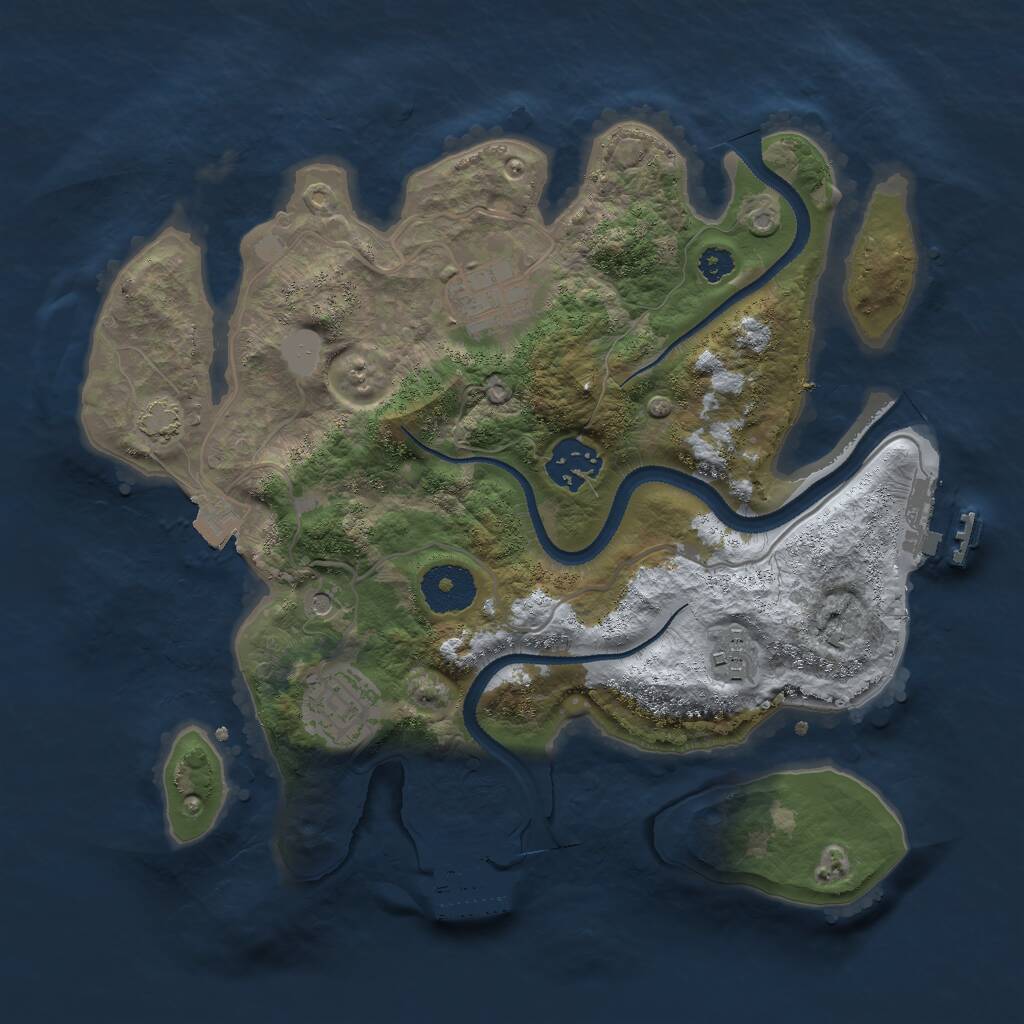 Rust Map: Procedural Map, Size: 3000, Seed: 127304948, 9 Monuments