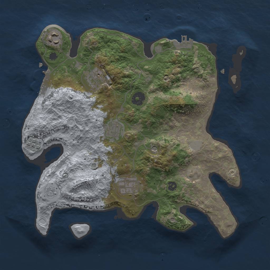Rust Map: Procedural Map, Size: 3000, Seed: 1458213763, 14 Monuments