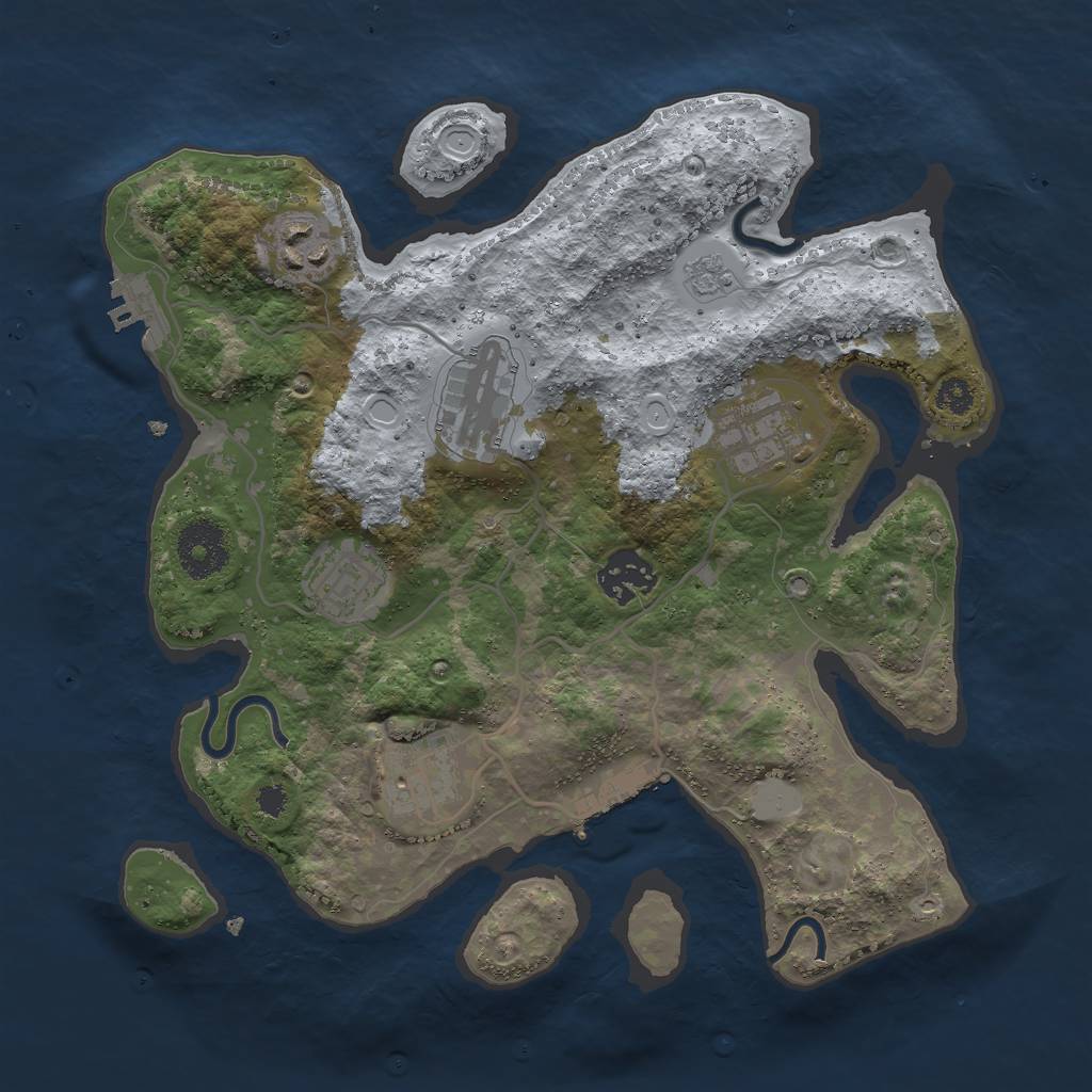 Rust Map: Procedural Map, Size: 3000, Seed: 9431652, 14 Monuments