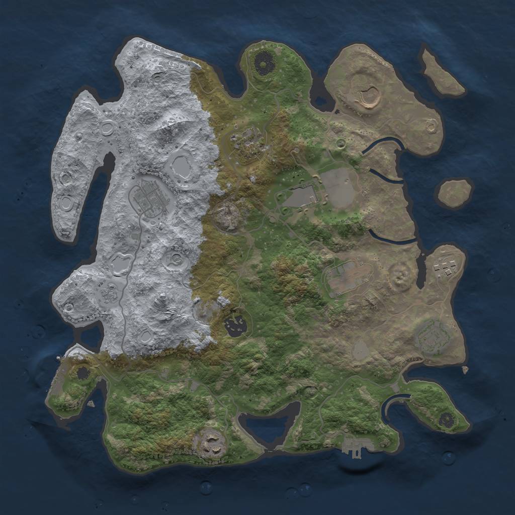 Rust Map: Procedural Map, Size: 3500, Seed: 260054463, 18 Monuments