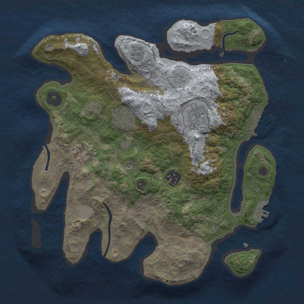 Rust Map: Procedural Map, Size: 3000, Seed: 820556611, 14 Monuments