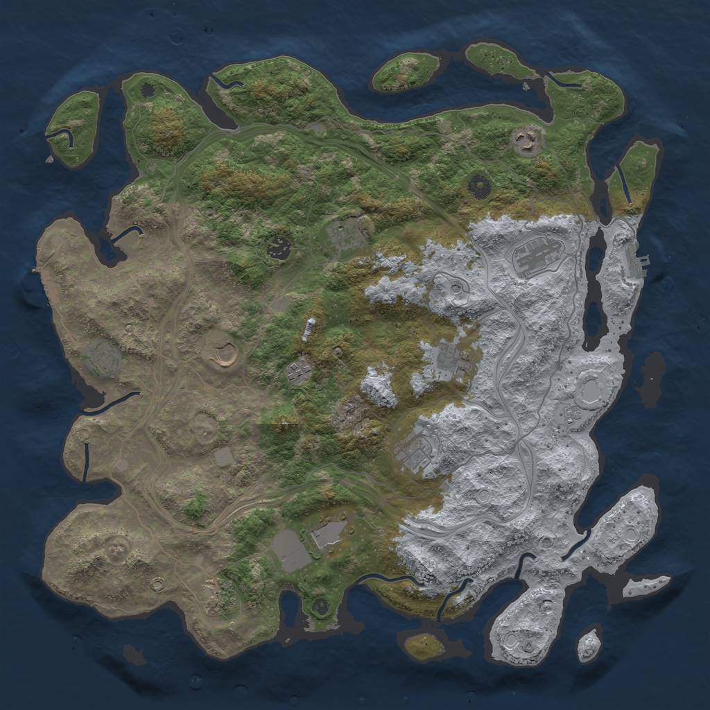 Rust Map: Procedural Map, Size: 4500, Seed: 953, 20 Monuments