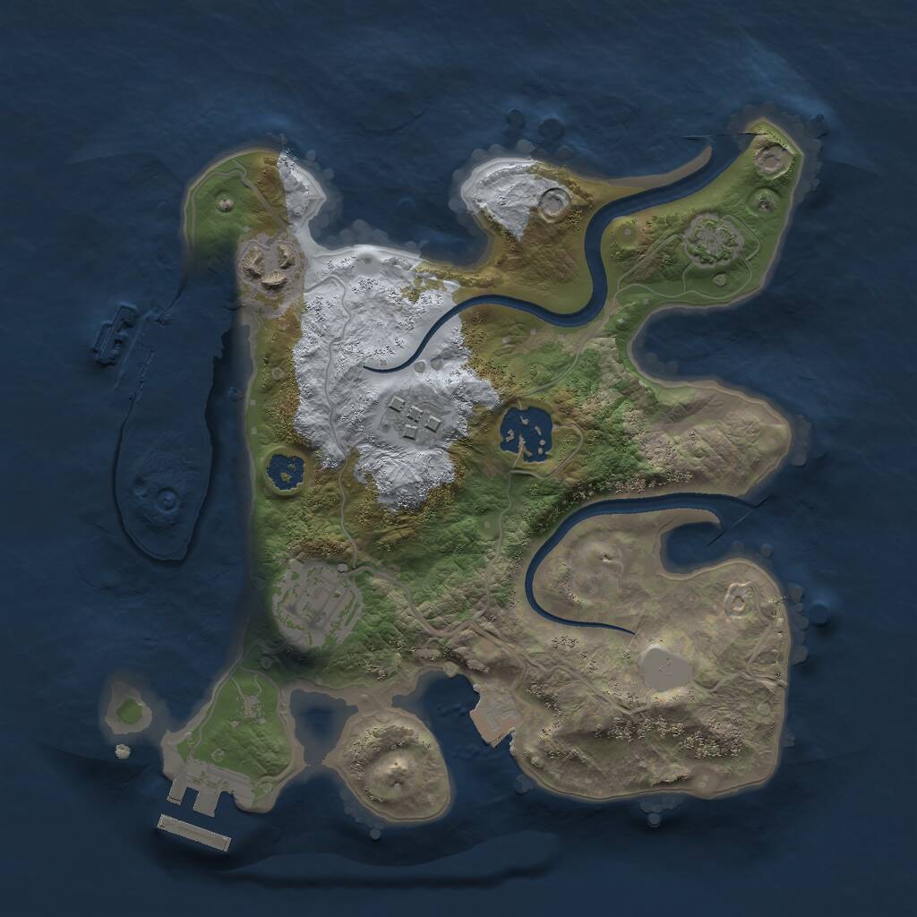 Rust Map: Procedural Map, Size: 2500, Seed: 3213, 8 Monuments