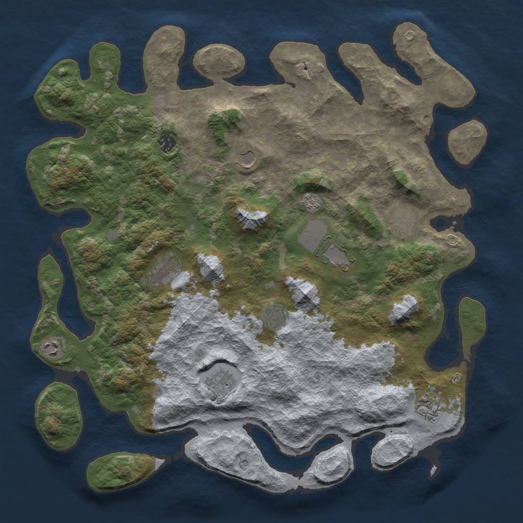 Rust Map: Barren, Size: 4500, Seed: 98098, 13 Monuments