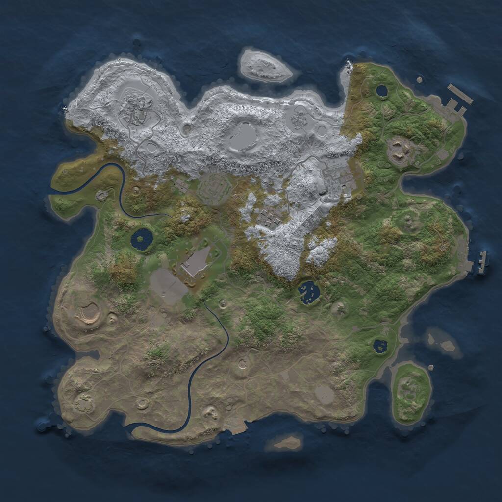 Rust Map: Procedural Map, Size: 3500, Seed: 921871775, 14 Monuments