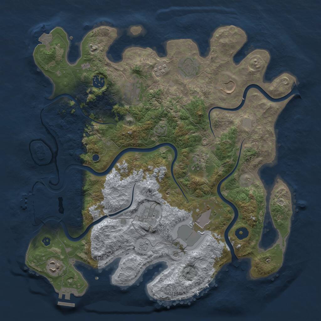 Rust Map: Procedural Map, Size: 3800, Seed: 13754, 15 Monuments