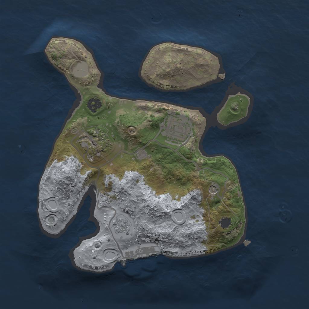 Rust Map: Procedural Map, Size: 2250, Seed: 1860057198, 10 Monuments