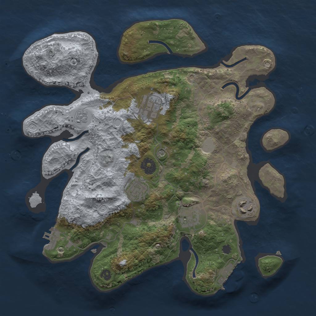 Rust Map: Procedural Map, Size: 3000, Seed: 86234362, 13 Monuments