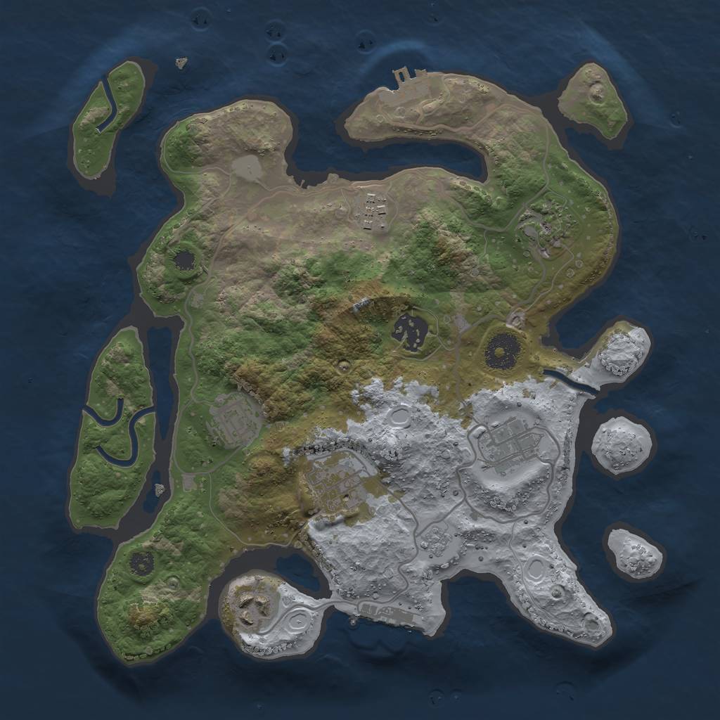 Rust Map: Procedural Map, Size: 3000, Seed: 471963, 15 Monuments