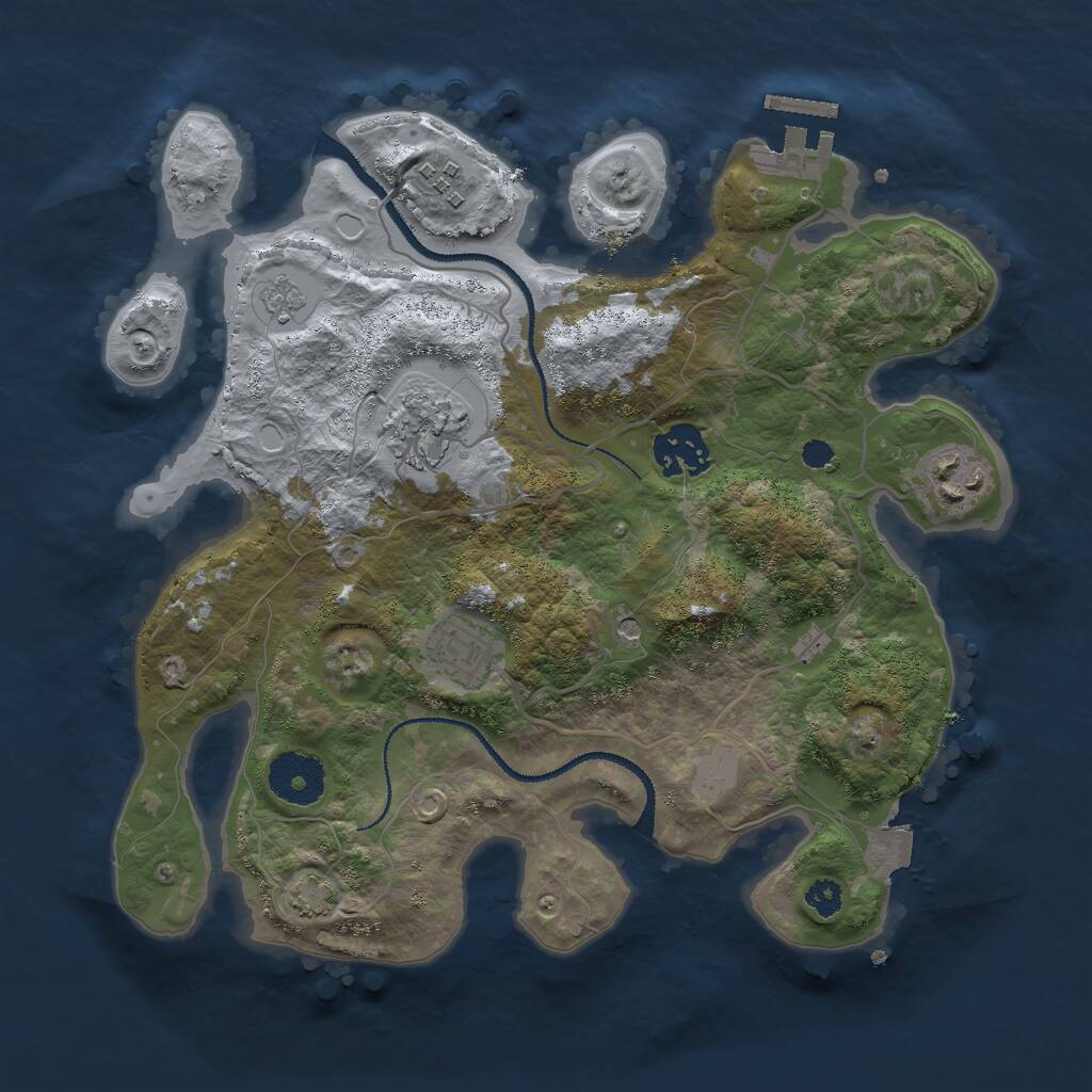 Rust Map: Procedural Map, Size: 3000, Seed: 1558058632, 10 Monuments