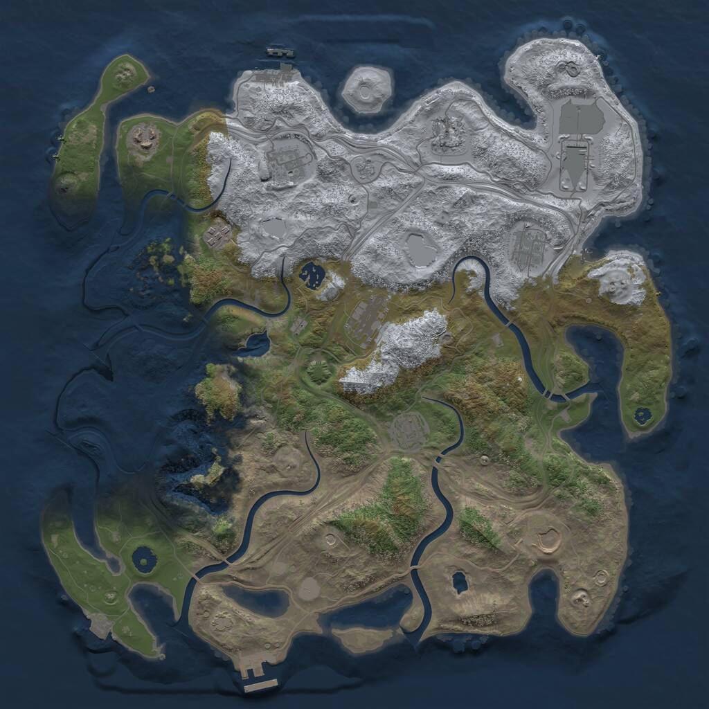 Rust Map: Procedural Map, Size: 4250, Seed: 84292494, 16 Monuments