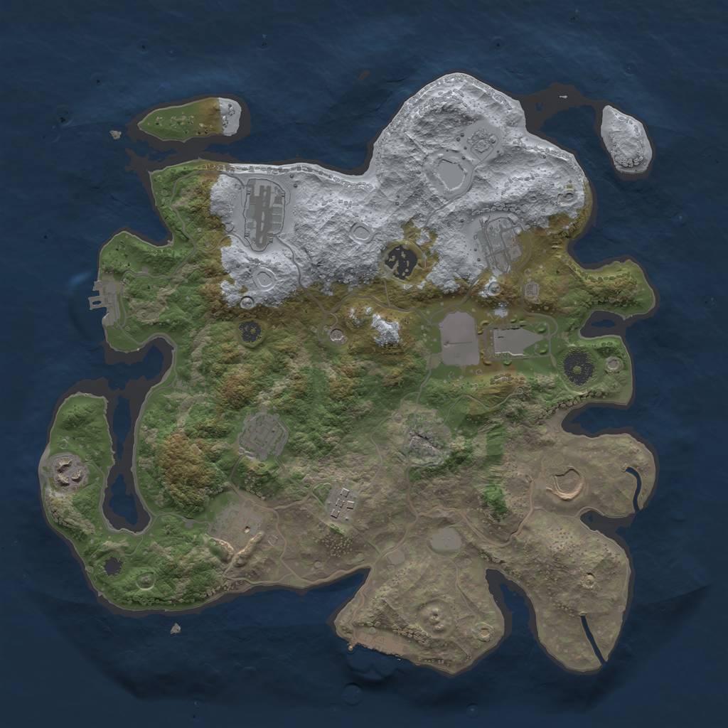 Rust Map: Procedural Map, Size: 3500, Seed: 439641882, 18 Monuments
