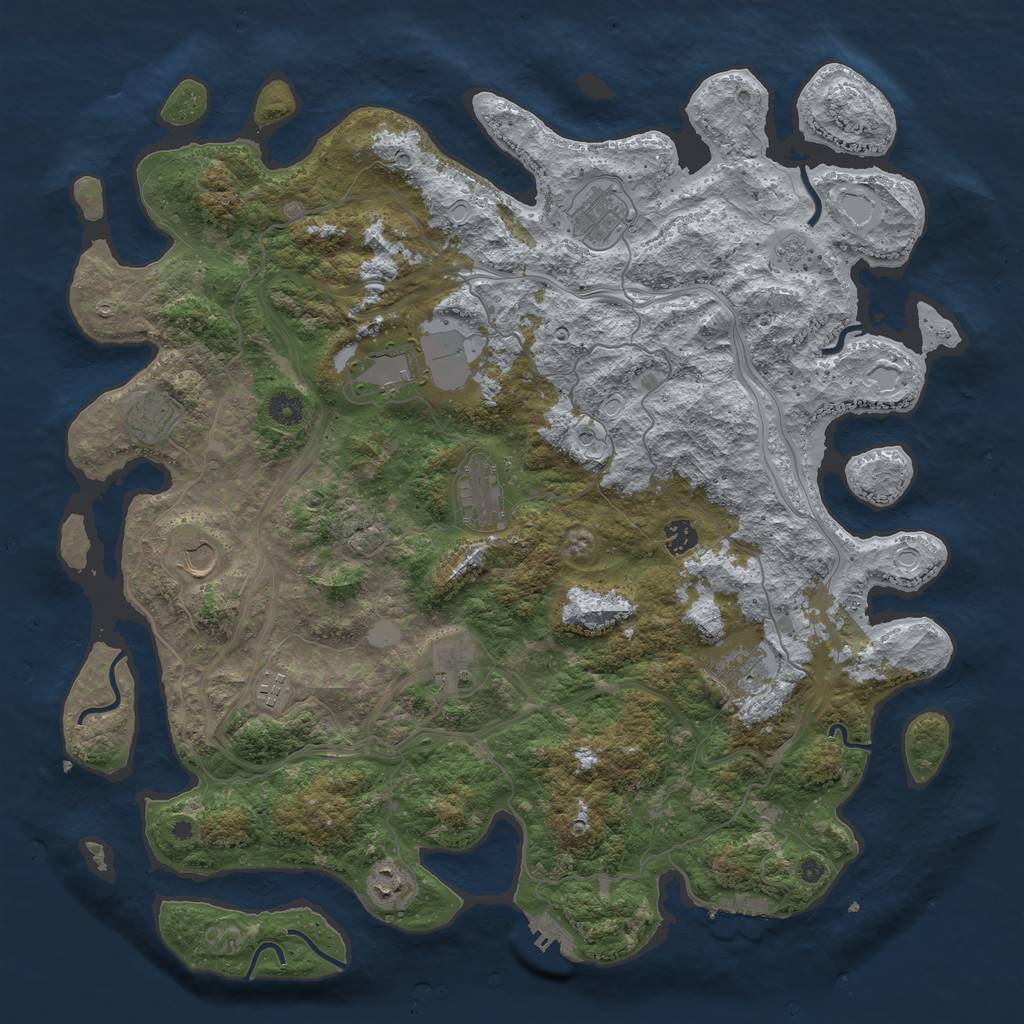 Rust Map: Procedural Map, Size: 4500, Seed: 6965694, 19 Monuments