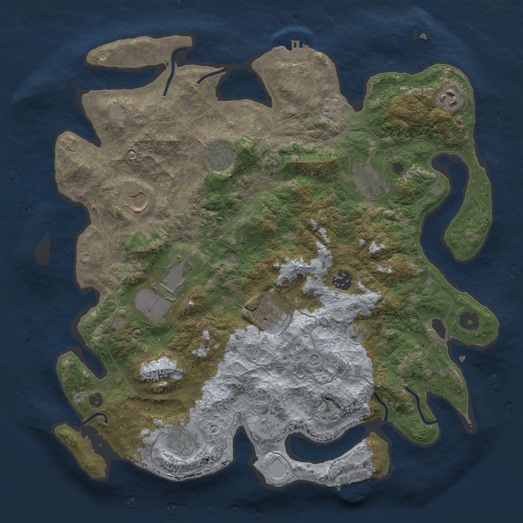 Rust Map: Procedural Map, Size: 4000, Seed: 15736, 18 Monuments