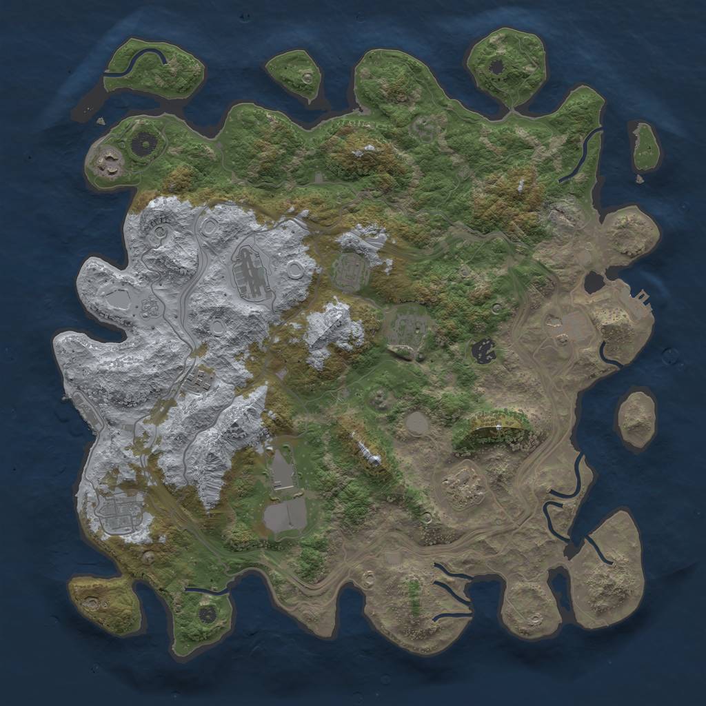 Rust Map: Procedural Map, Size: 4250, Seed: 774282859, 19 Monuments
