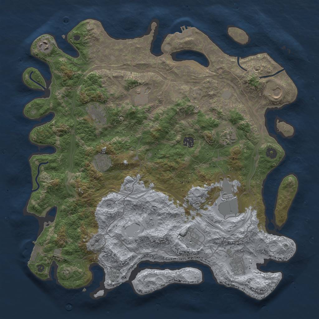 Rust Map: Procedural Map, Size: 4250, Seed: 1340011133, 20 Monuments