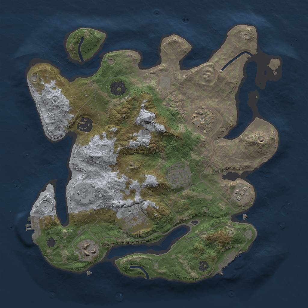 Rust Map: Procedural Map, Size: 3000, Seed: 90800674, 15 Monuments