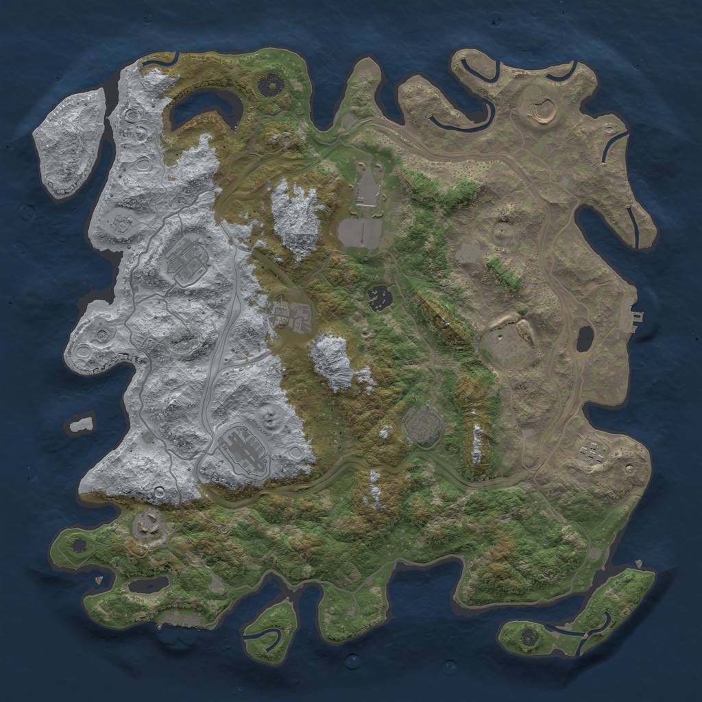 Rust Map: Procedural Map, Size: 4250, Seed: 1379390211, 19 Monuments