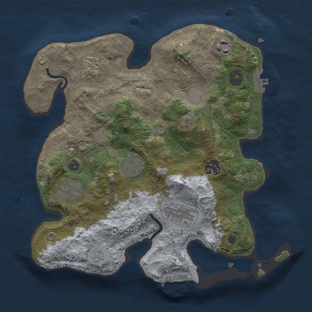Rust Map: Procedural Map, Size: 3000, Seed: 918732110, 15 Monuments
