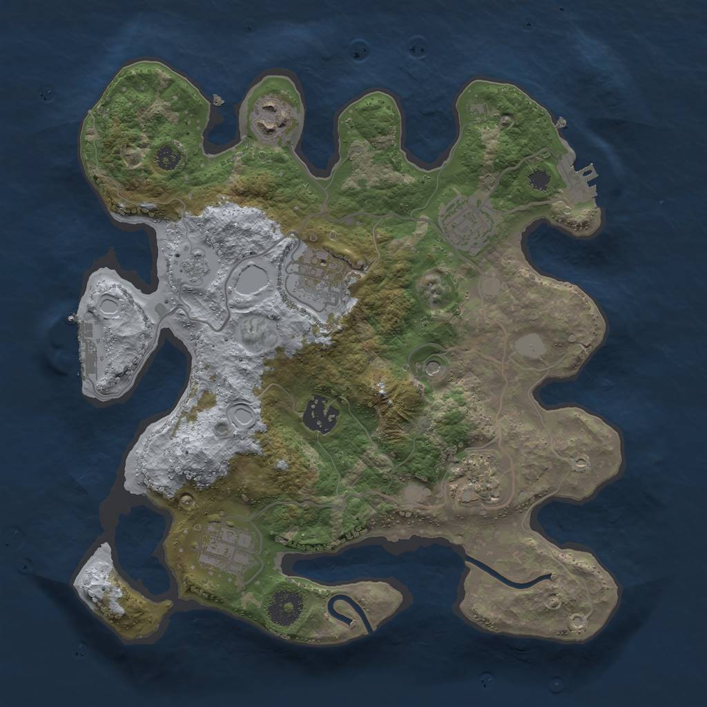 Rust Map: Procedural Map, Size: 3000, Seed: 320080277, 15 Monuments