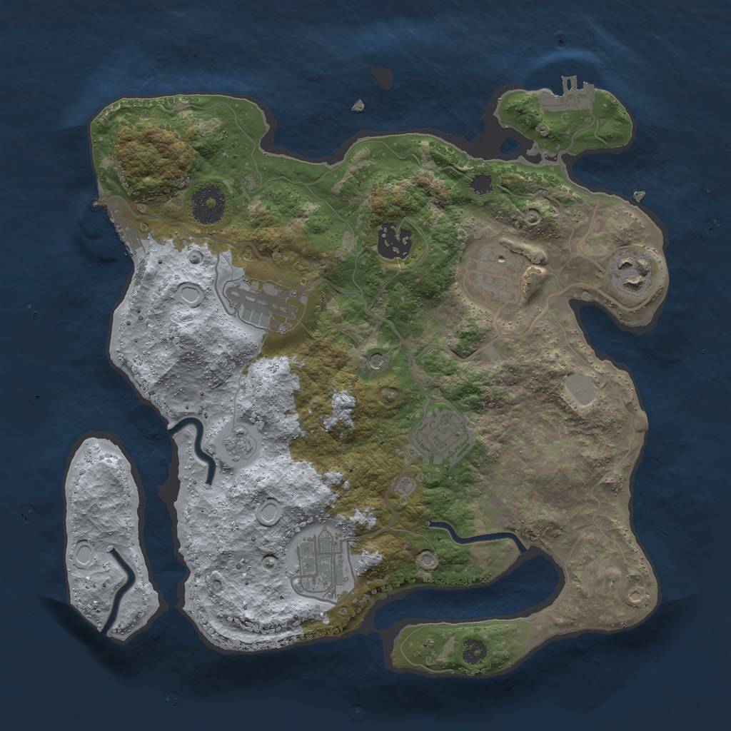 Rust Map: Procedural Map, Size: 3000, Seed: 2006536842, 15 Monuments