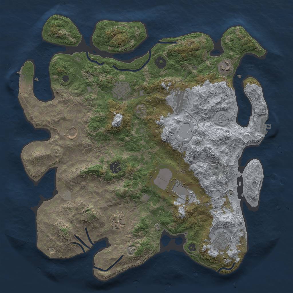 Rust Map: Procedural Map, Size: 3800, Seed: 948098100, 17 Monuments