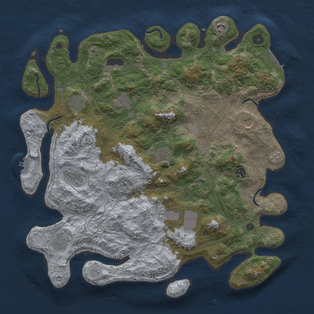 Rust Map: Procedural Map, Size: 4350, Seed: 365836865, 17 Monuments