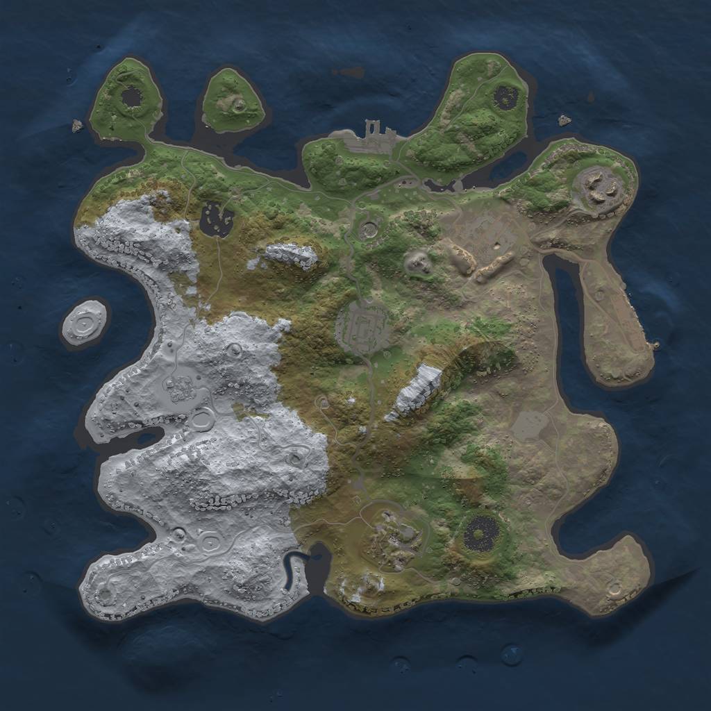 Rust Map: Procedural Map, Size: 3000, Seed: 497324795, 14 Monuments