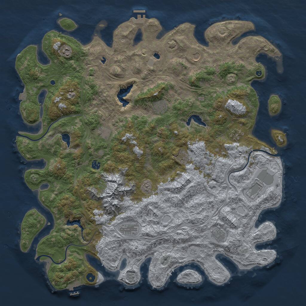 Rust Map: Procedural Map, Size: 5200, Seed: 59736, 17 Monuments