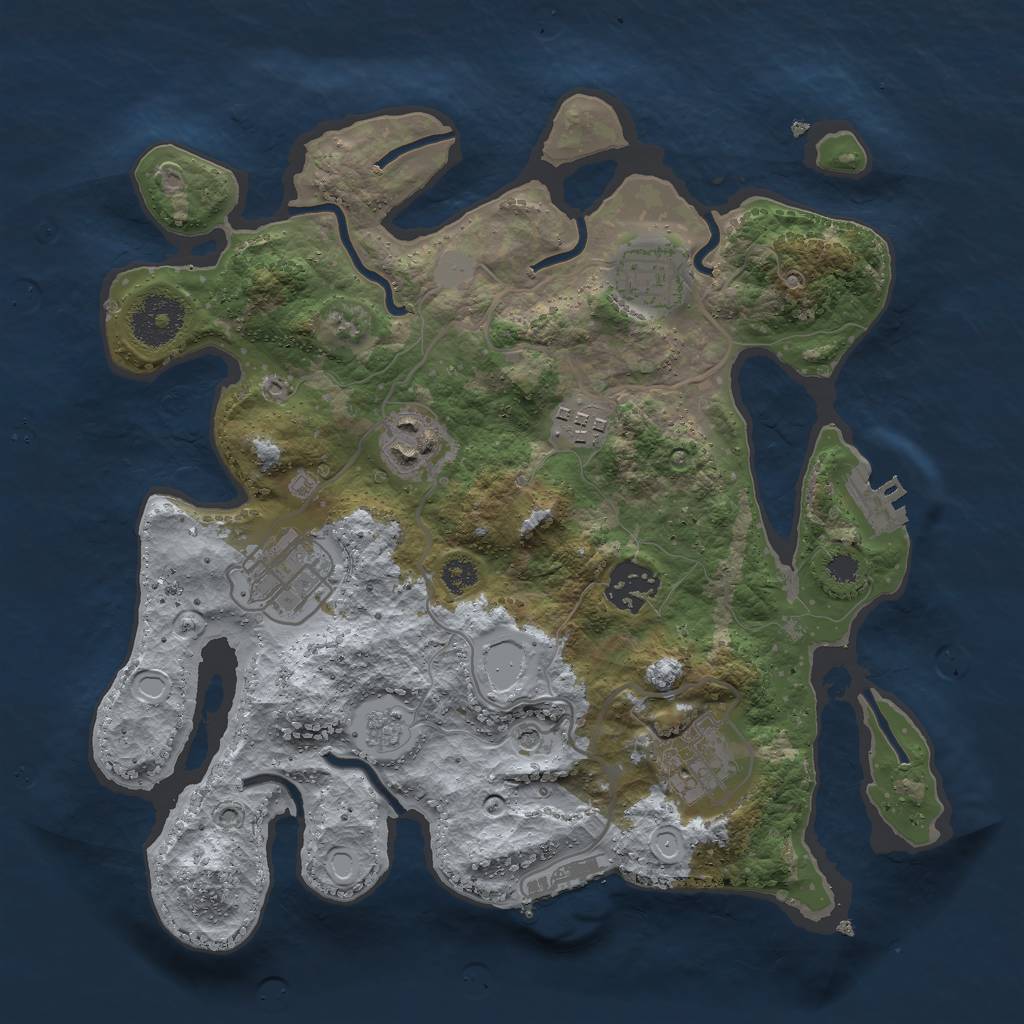 Rust Map: Procedural Map, Size: 3000, Seed: 1682071648, 15 Monuments
