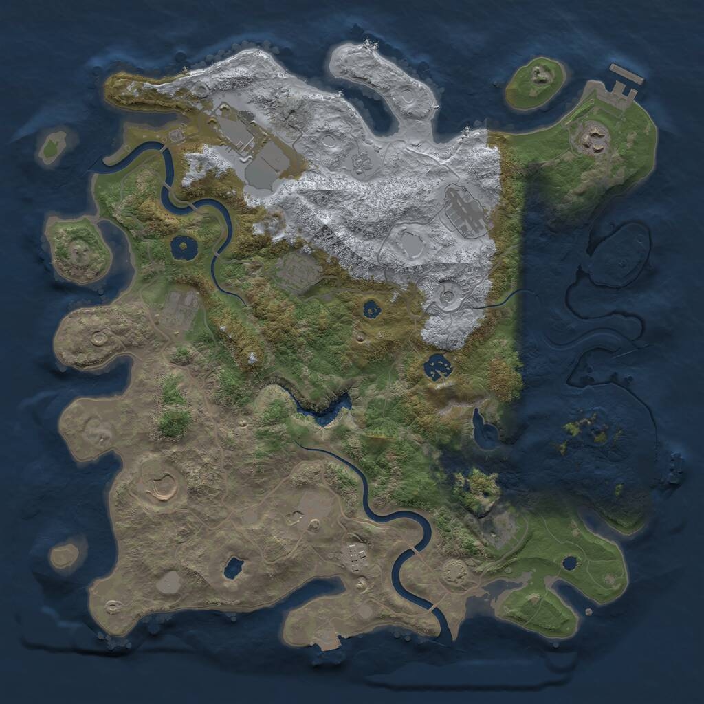 Rust Map: Procedural Map, Size: 4000, Seed: 732797, 16 Monuments