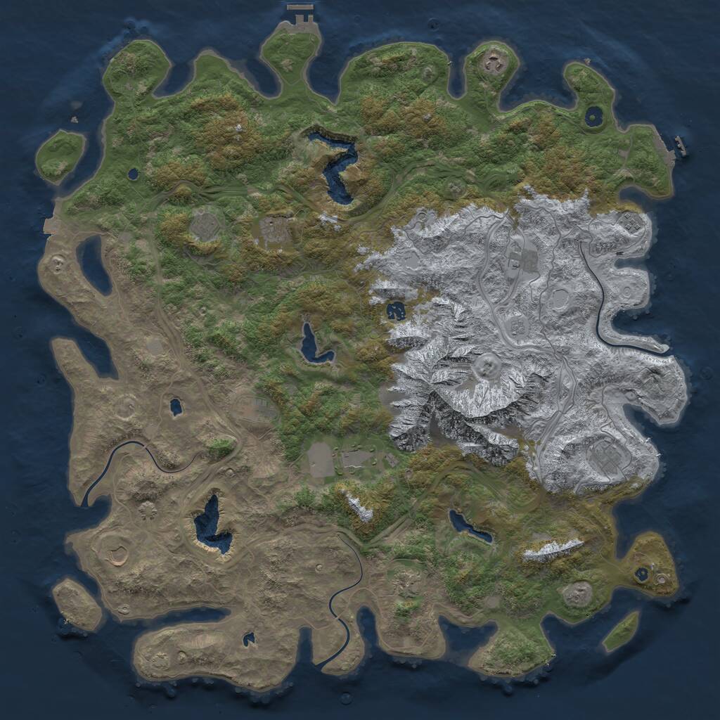 Rust Map: Procedural Map, Size: 5500, Seed: 823483, 17 Monuments