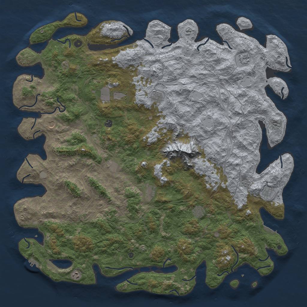 Rust Map: Procedural Map, Size: 6000, Seed: 511672572, 20 Monuments