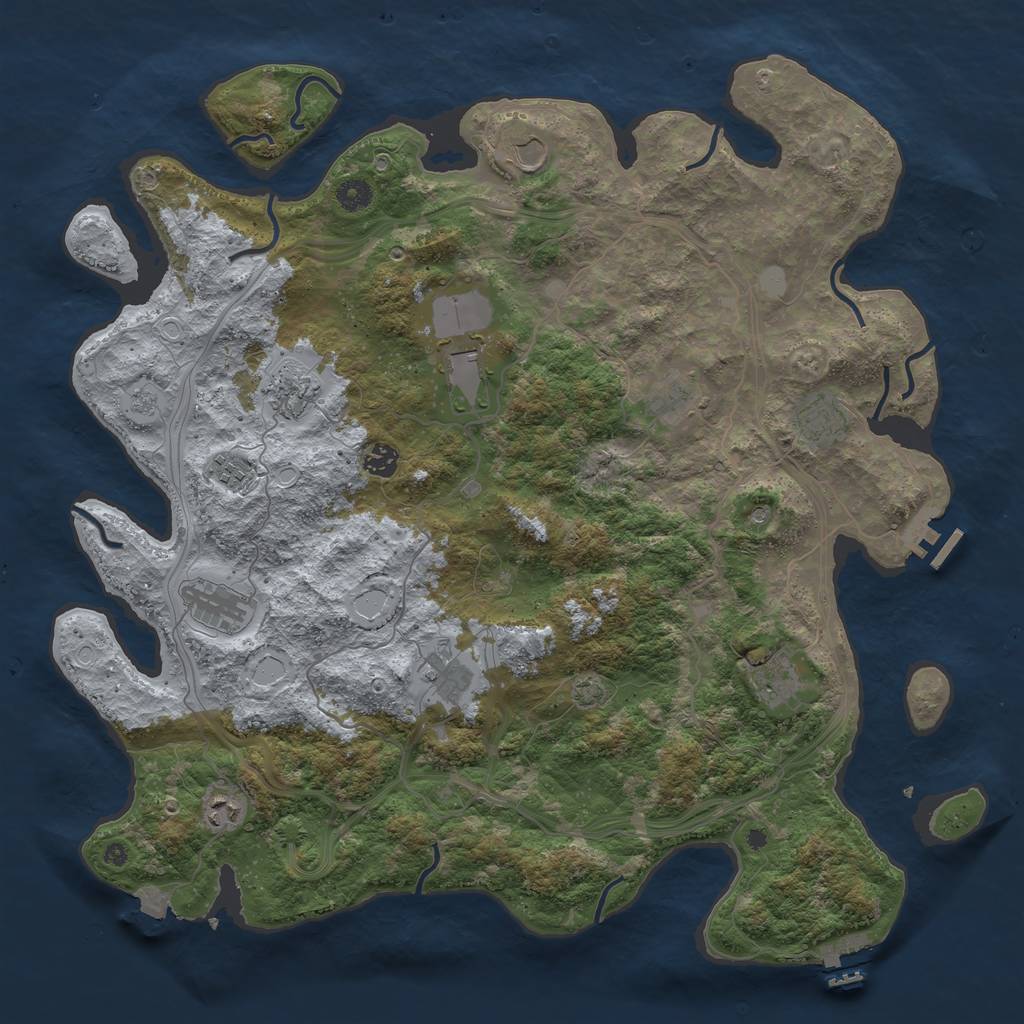 Rust Map: Procedural Map, Size: 4500, Seed: 878724676, 19 Monuments