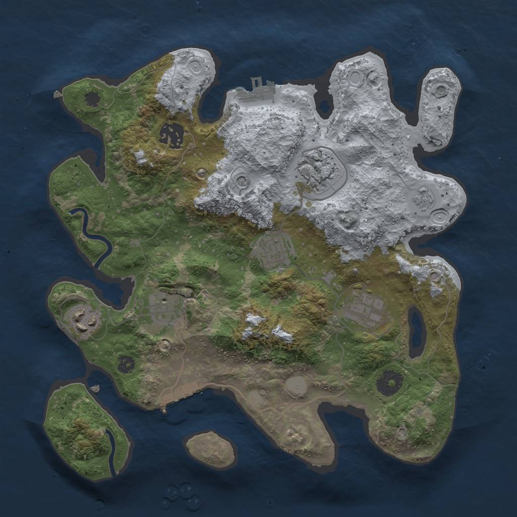 Rust Map: Procedural Map, Size: 3000, Seed: 1896686287, 15 Monuments