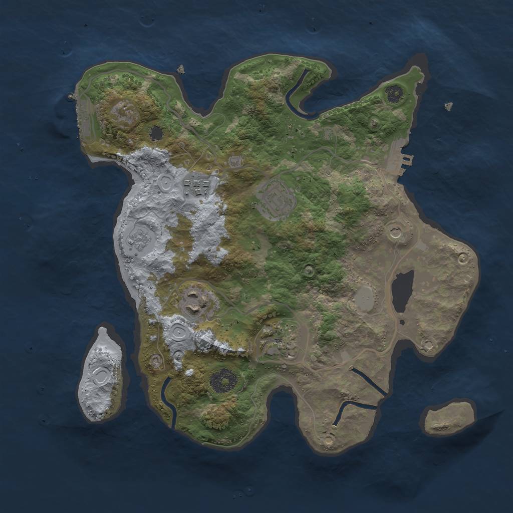 Rust Map: Procedural Map, Size: 3000, Seed: 919, 13 Monuments