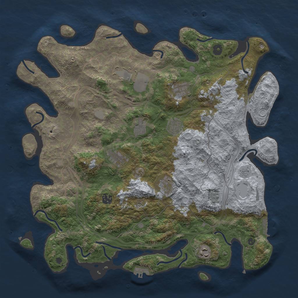 Rust Map: Procedural Map, Size: 4250, Seed: 183370119, 18 Monuments